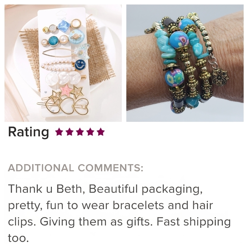 7 Piece Barrette Set, Hearts, Stars, Smiley Face & More - Picture 5 of 10